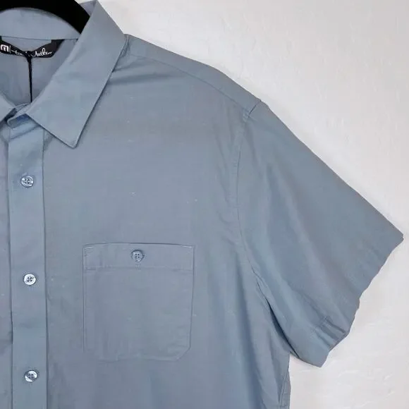 Travis Mathew Studebaker Button Down Size Large Blue Regular Fit Work Casual NEW - Picture 4 of 13